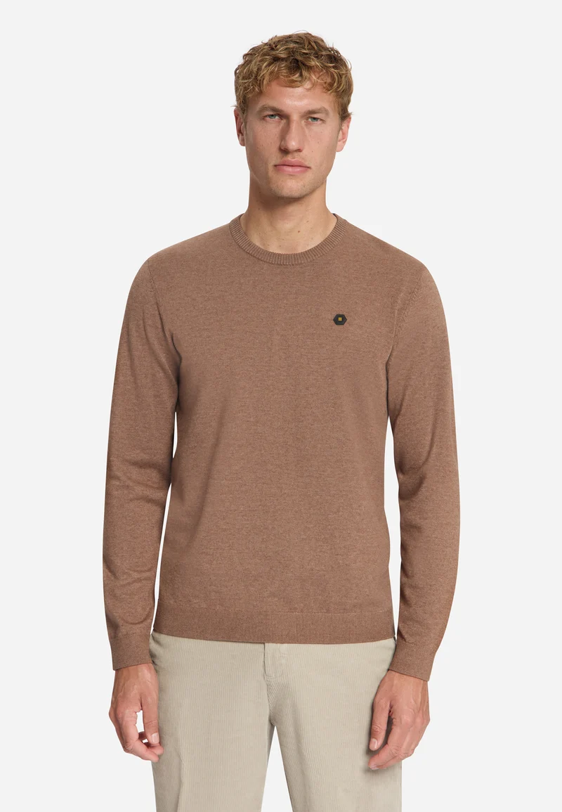 Pullover Crewneck Melange, Light Brown