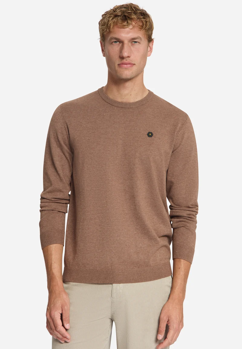 Pullover Crewneck Melange, Light Brown