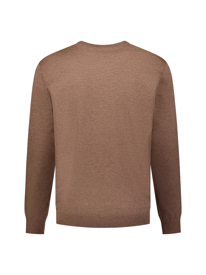 Pullover Crewneck Melange, Light Brown