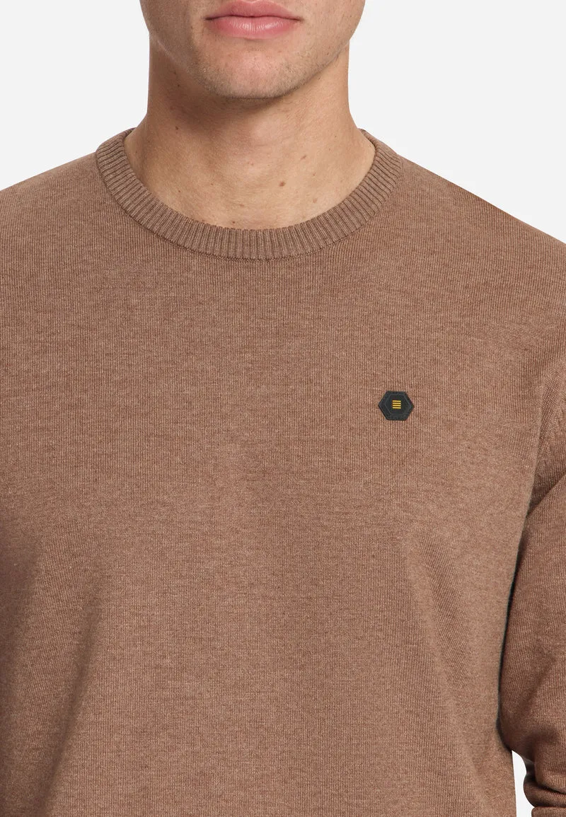 Pullover Crewneck Melange, Light Brown