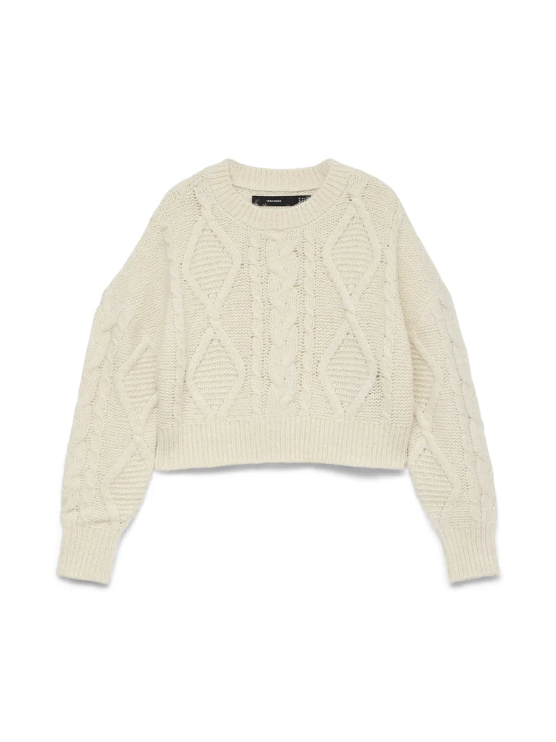 VMCHER LS O-NECK PULLOVER, Birch/MELANGE
