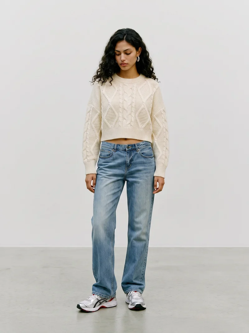 VMCHER LS O-NECK PULLOVER, Birch/MELANGE