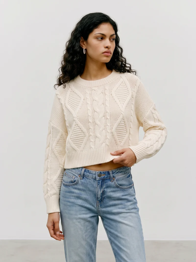 VMCHER LS O-NECK PULLOVER, Birch/MELANGE