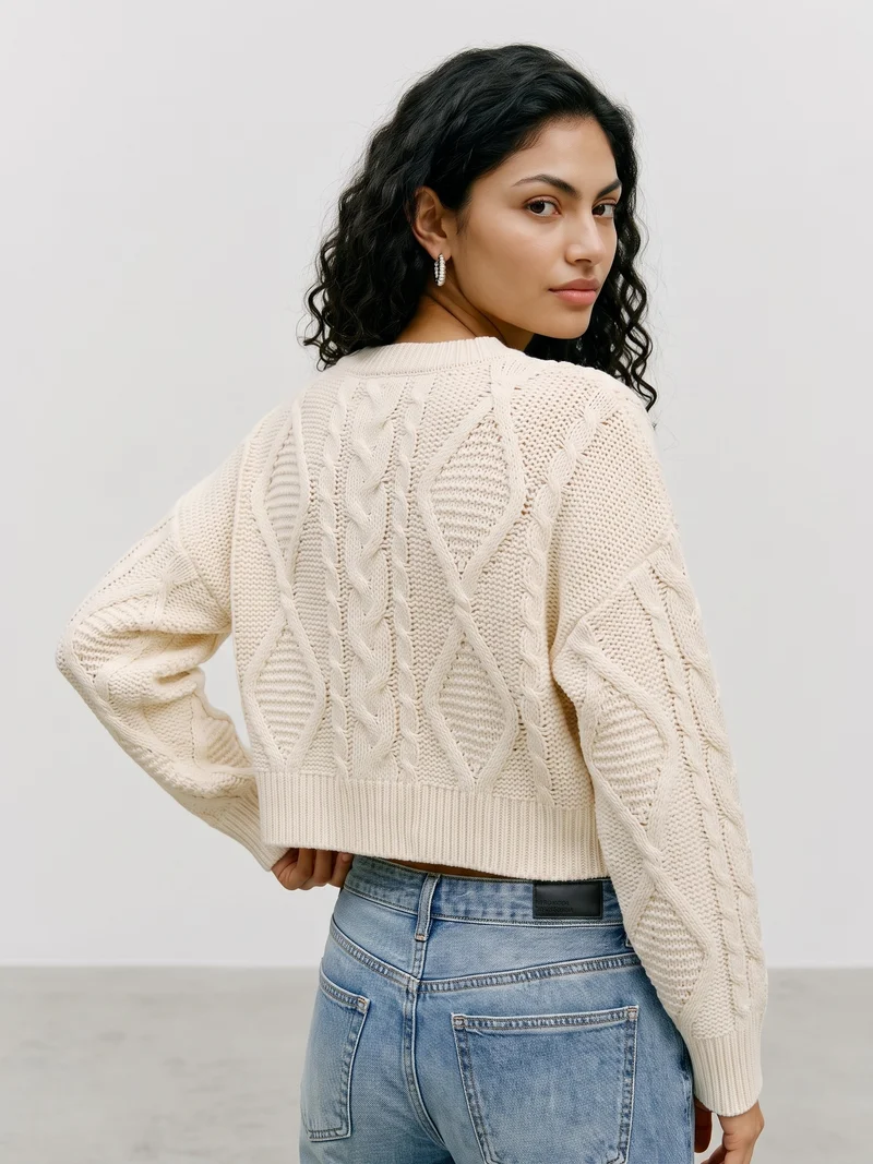 VMCHER LS O-NECK PULLOVER, Birch/MELANGE