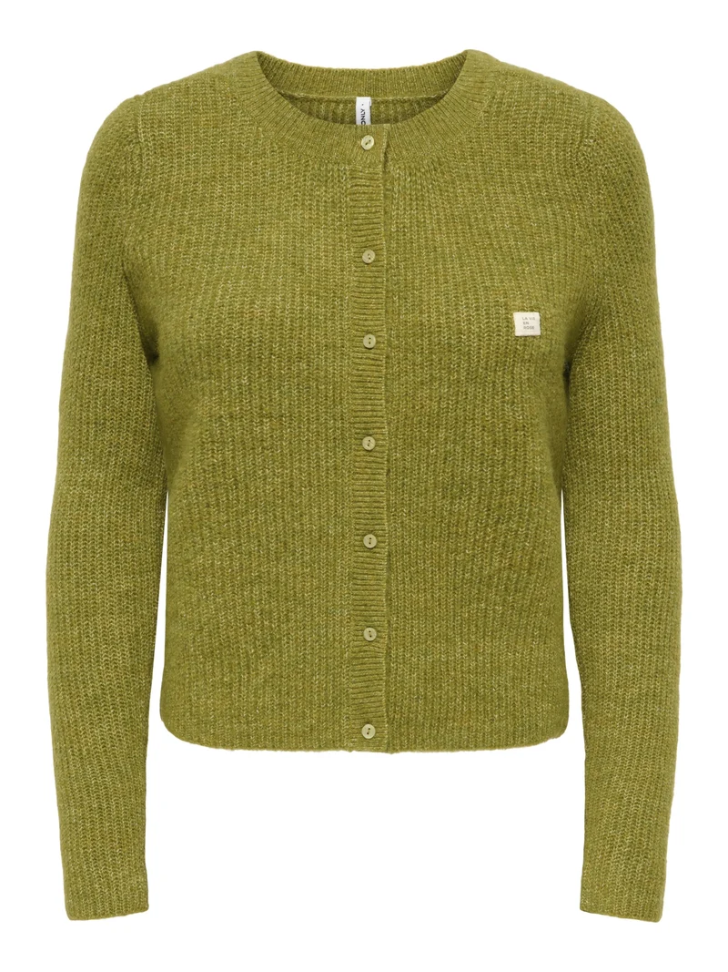 ONLVIGGA LS O-NECK BADGE CARDIGAN K, Cardamom Seed/Mel/Fmop Button