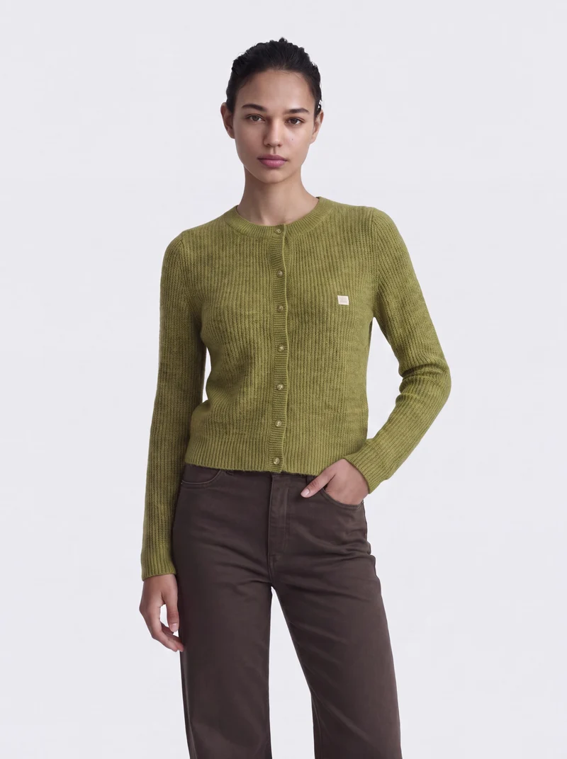 ONLVIGGA LS O-NECK BADGE CARDIGAN K, Cardamom Seed/Mel/Fmop Button