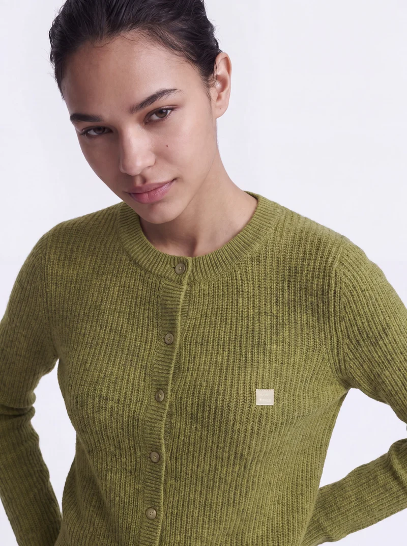 ONLVIGGA LS O-NECK BADGE CARDIGAN K, Cardamom Seed/Mel/Fmop Button