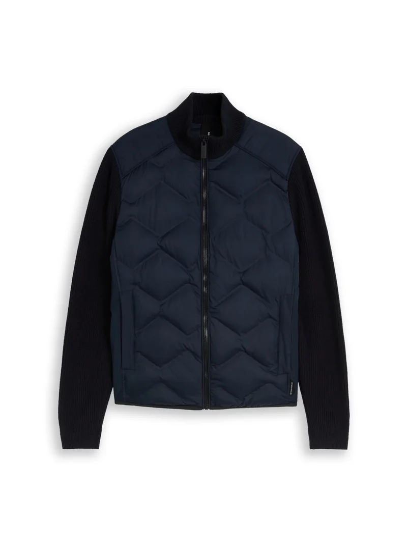 hybrid jacket with knitsleeves, sky captain blue