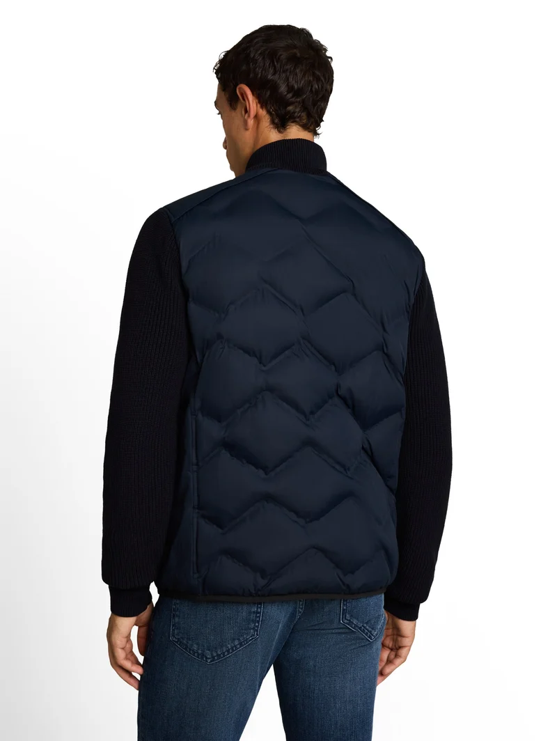 hybrid jacket with knitsleeves, sky captain blue