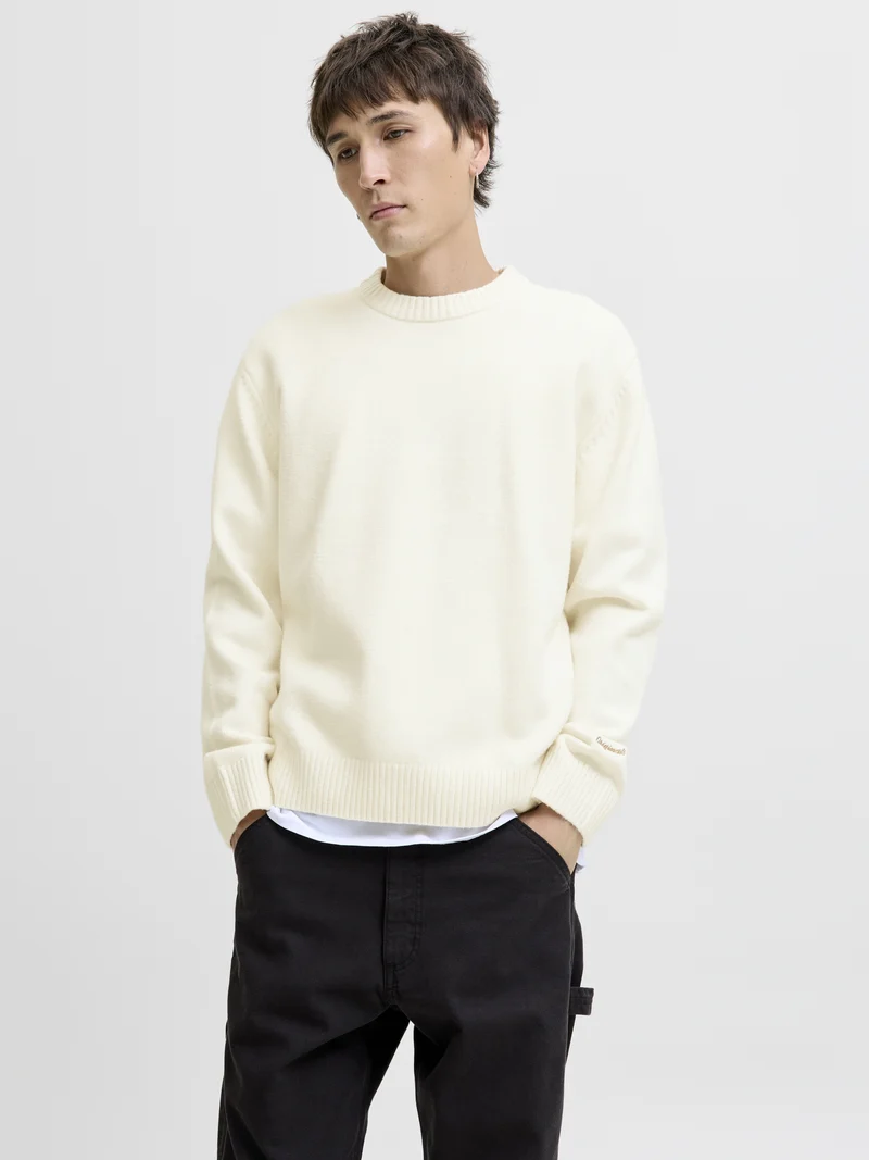JORNORREBRO KNIT CREW NECK SN, Sea Salt