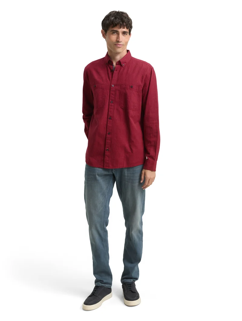 structured shirt, red nep structure