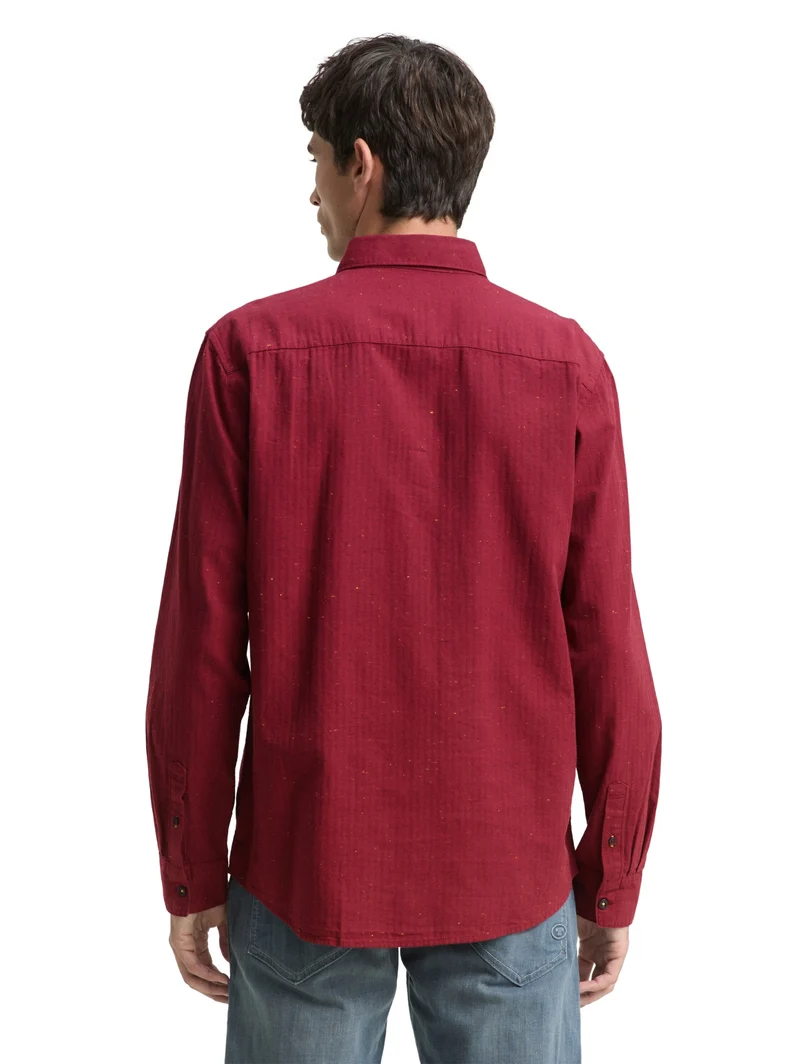structured shirt, red nep structure