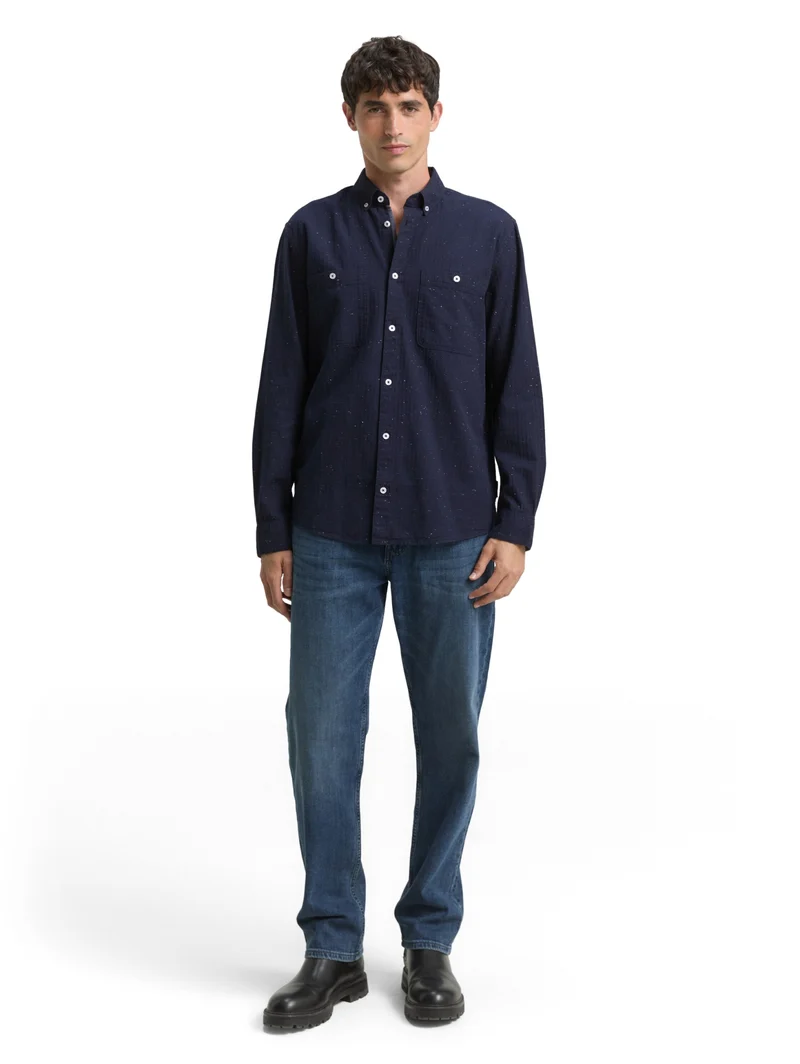 structured shirt, navy nep structure
