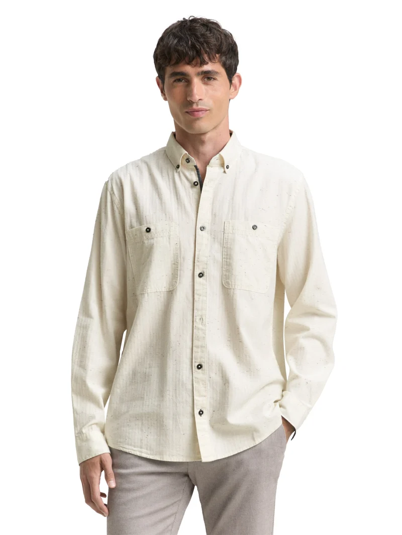 structured shirt, white nep structure