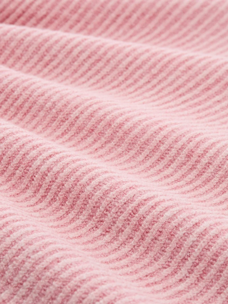 knit plaited rib crewneck, light pink structure