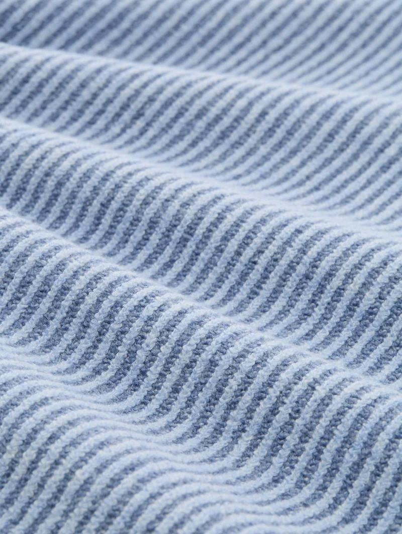 knit plaited rib crewneck, fern blue structure