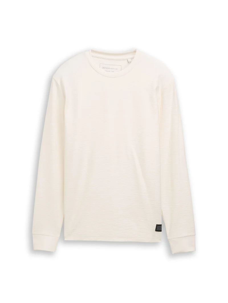 structured longsleeve, Gardenia White