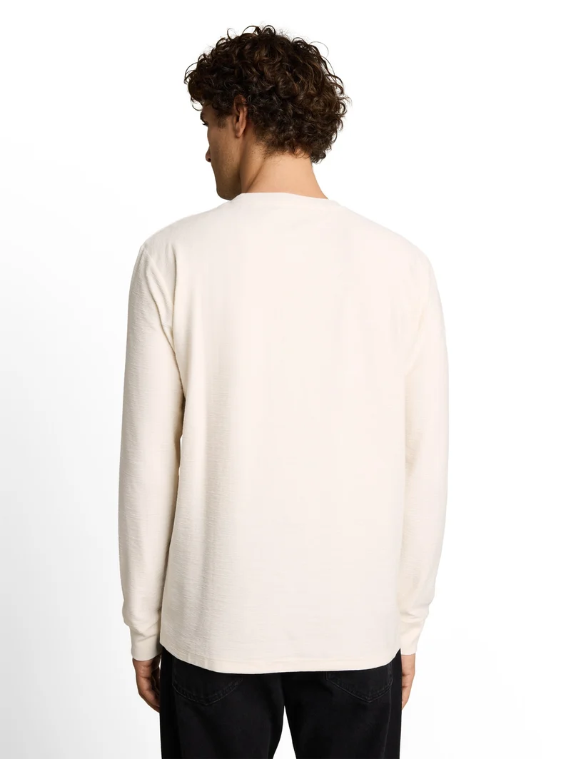 structured longsleeve, Gardenia White