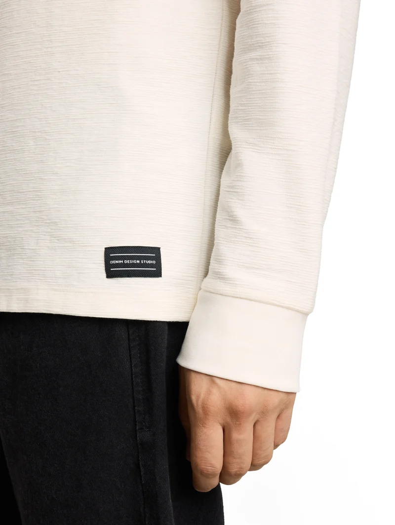 structured longsleeve, Gardenia White