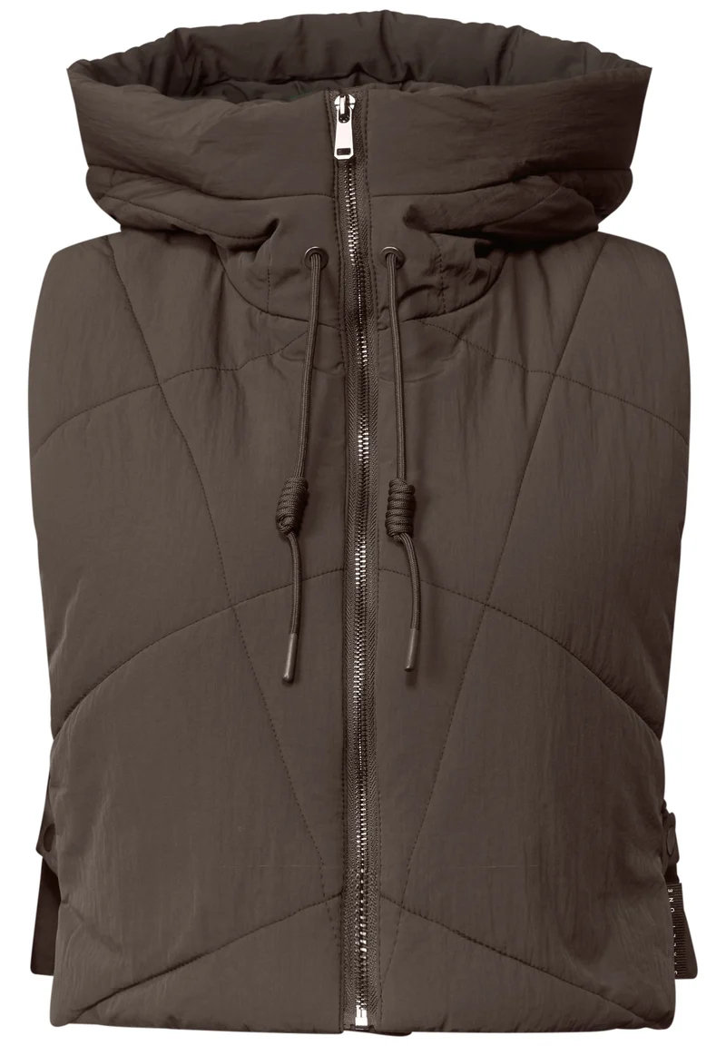 OP_Padded Solid Hoodie Collar, auburn brown