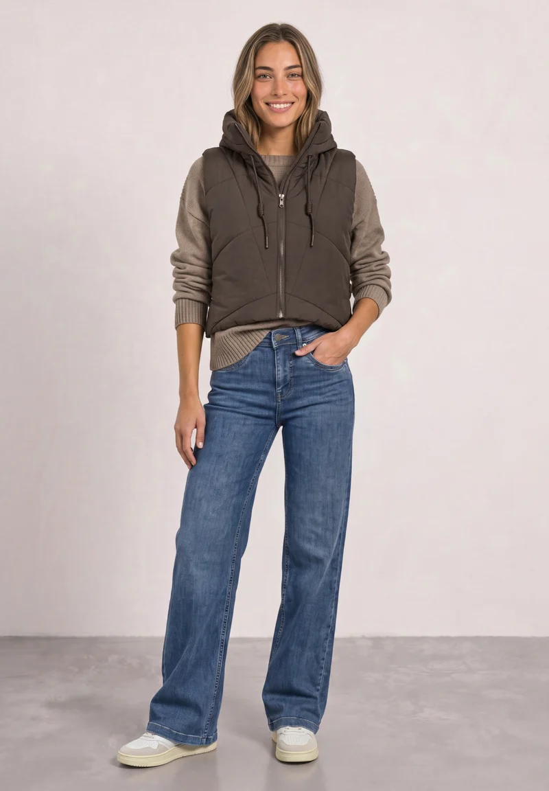 OP_Padded Solid Hoodie Collar, auburn brown