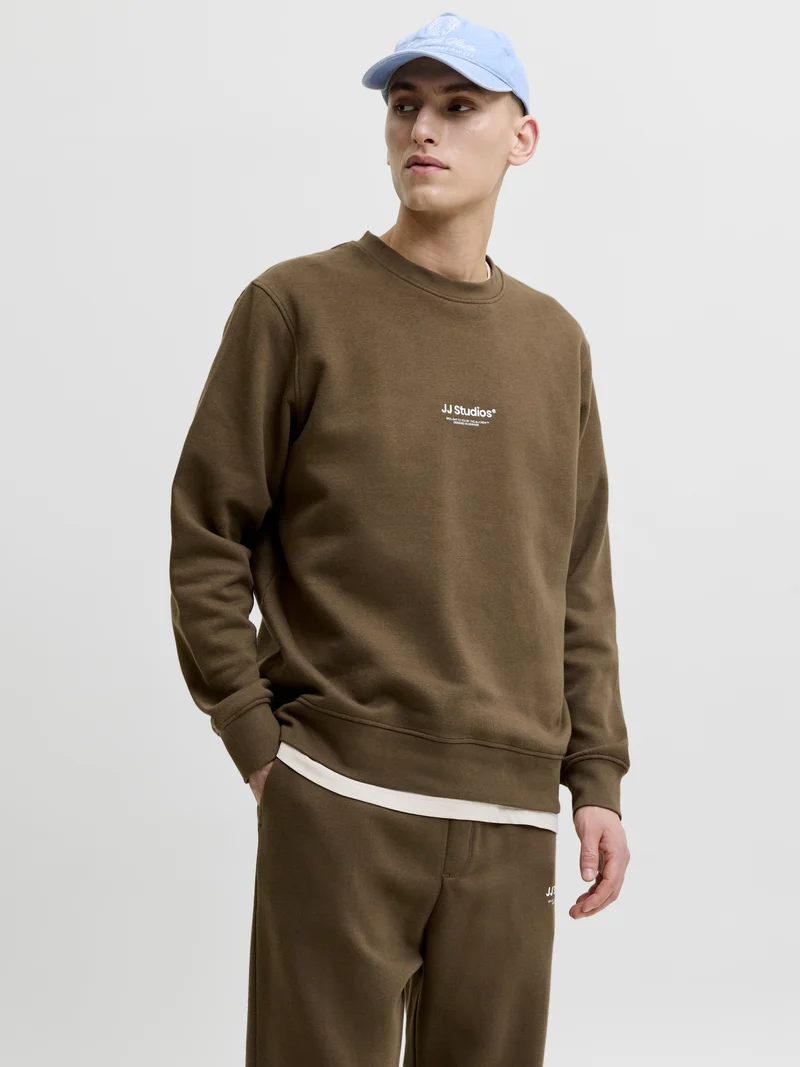 JJESOHO SWEAT CREW NECK NOOS, Cocoa
