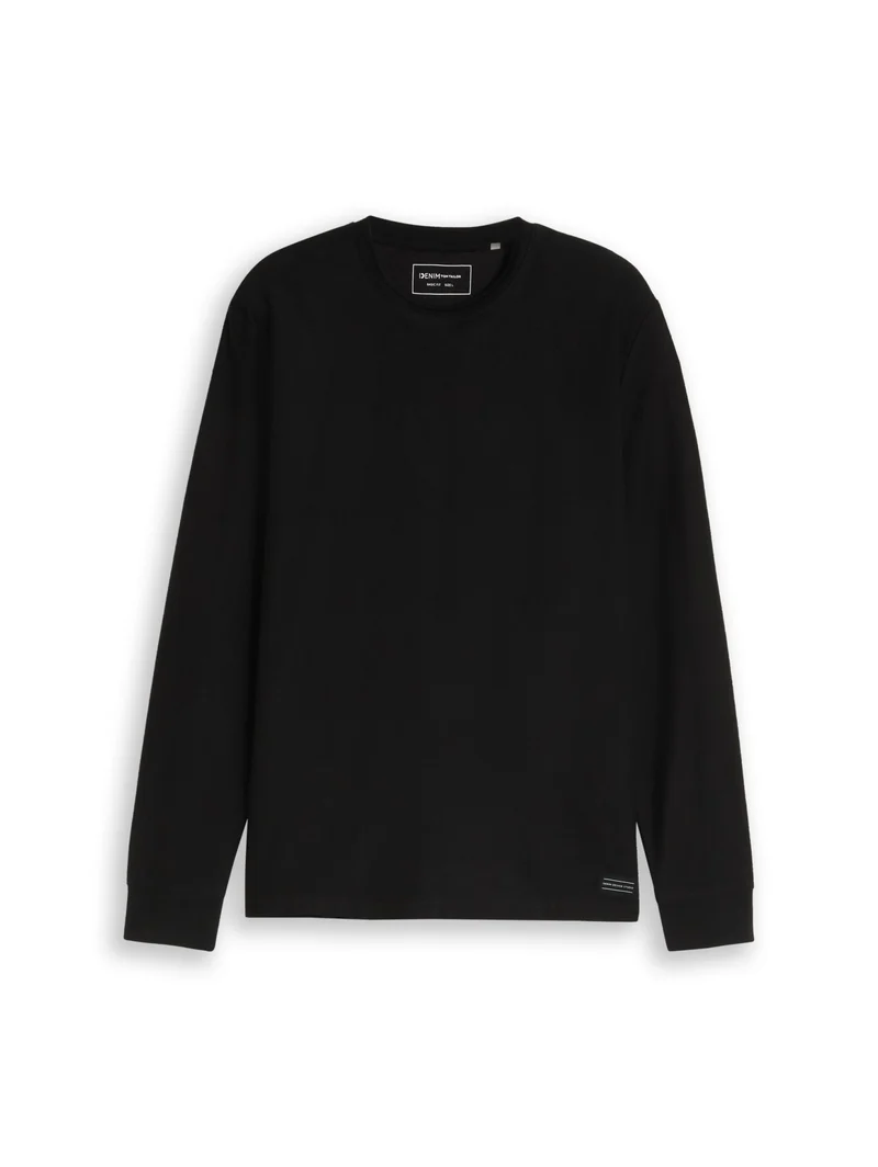 structured longsleeve, Black
