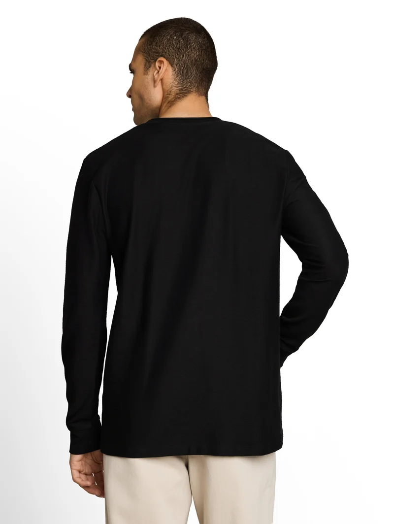 structured longsleeve, Black
