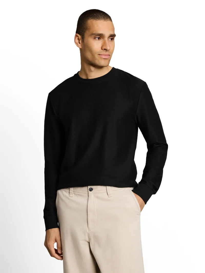 structured longsleeve, Black