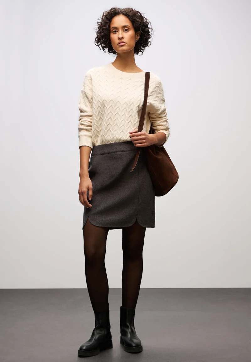 Style Maja Fake wool_solid, rustic brown mel.