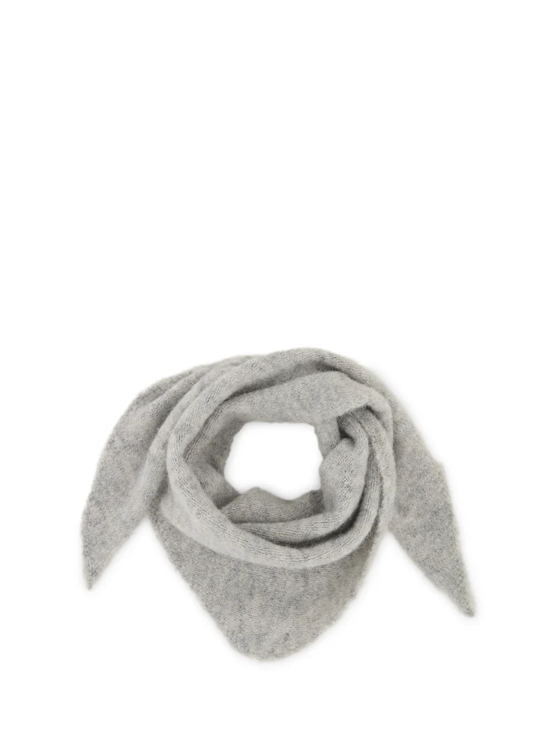 alpaca blend triangel scarf, soft grey melange