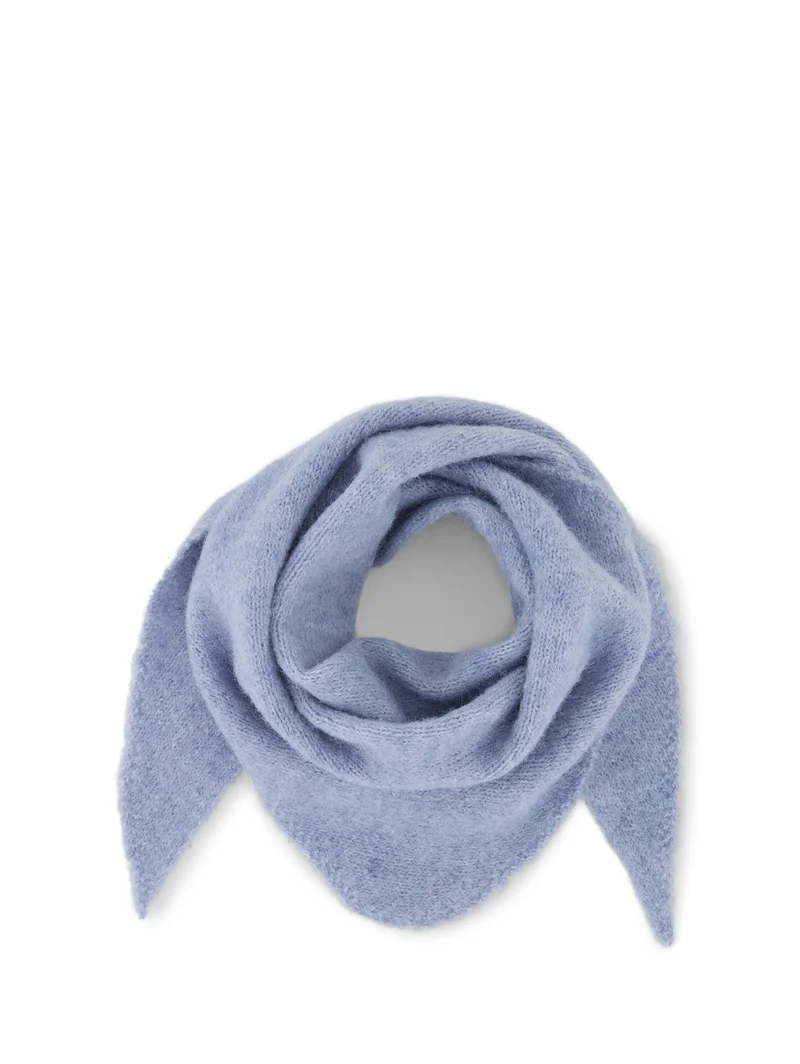 alpaca blend triangel scarf, fern blue melange
