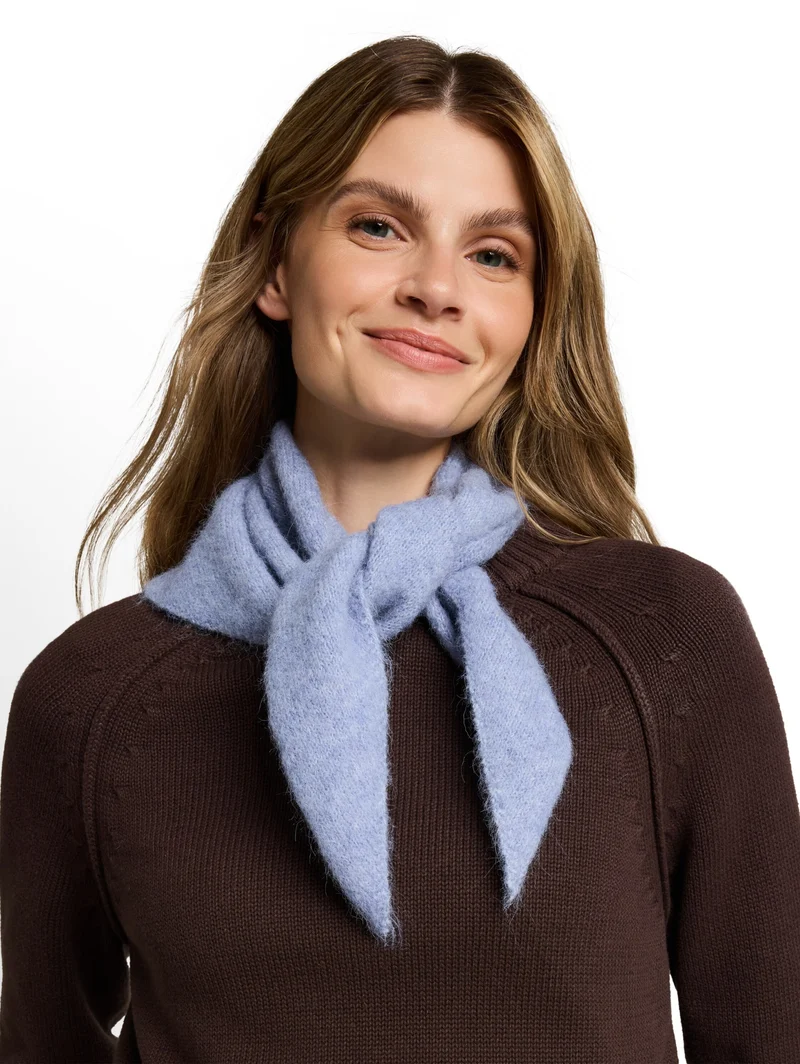 alpaca blend triangel scarf, fern blue melange