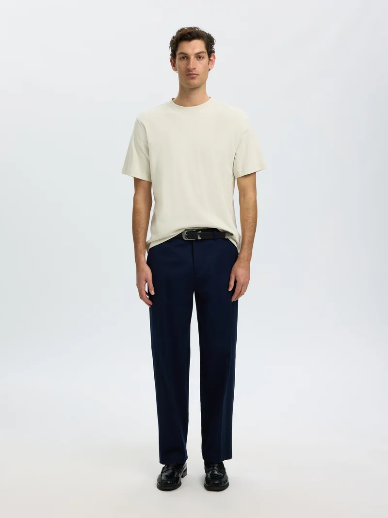 SLMTAJ MID WGT PEACH SS O-NECK TEE, Silver Birch
