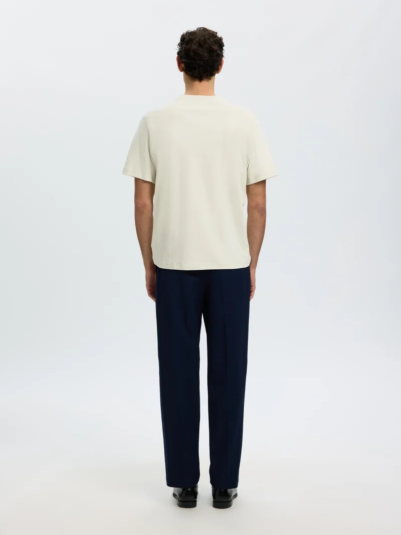 SLMTAJ MID WGT PEACH SS O-NECK TEE, Silver Birch