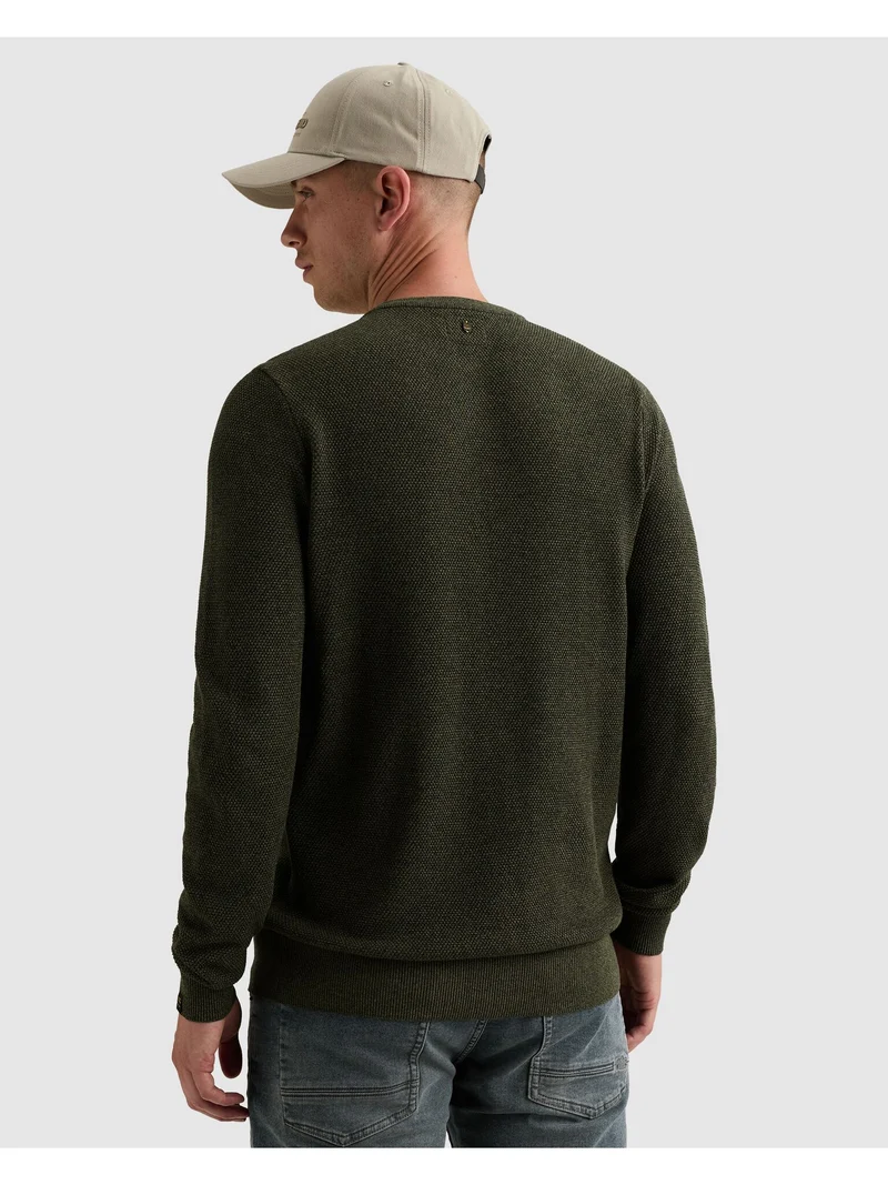 R-neck cotton modal, Loden Green