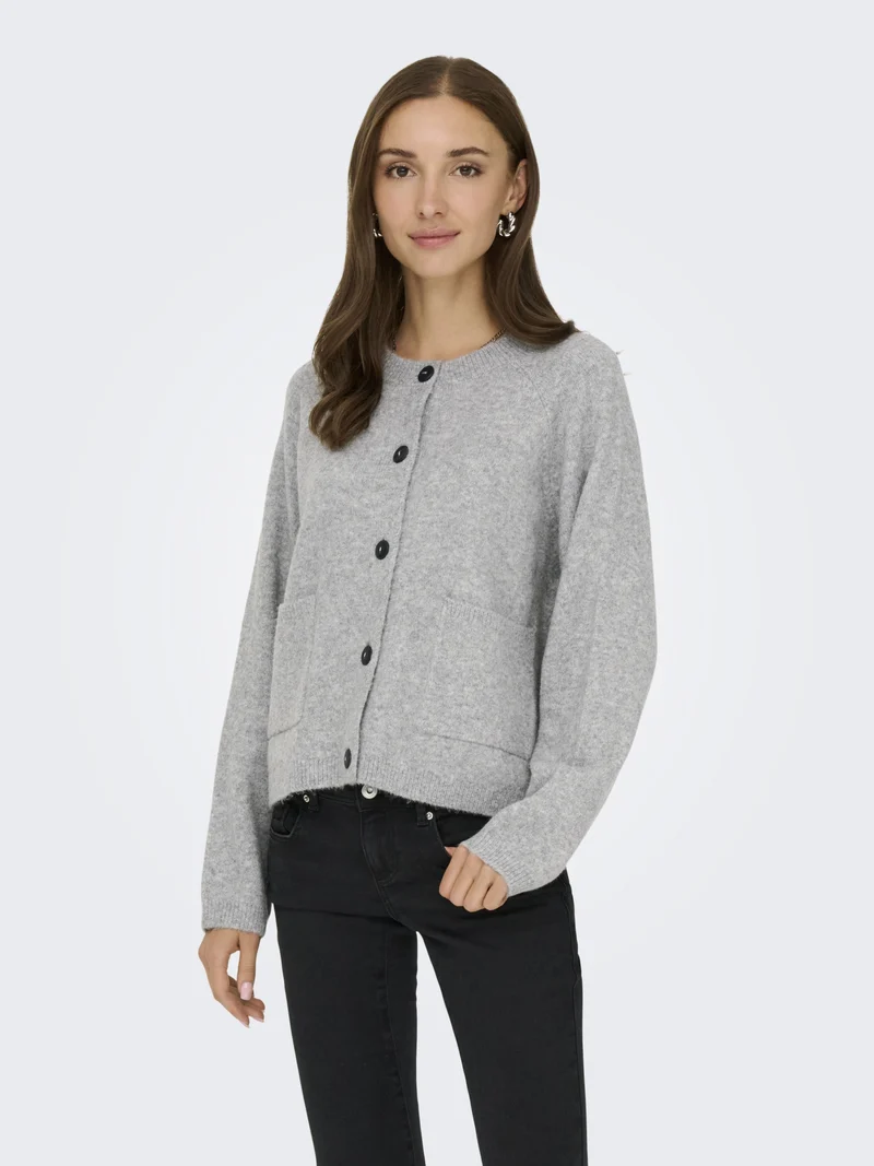 ONLPIEMONTE L/S CARDIGAN KNT NOOS, Light Grey Melange