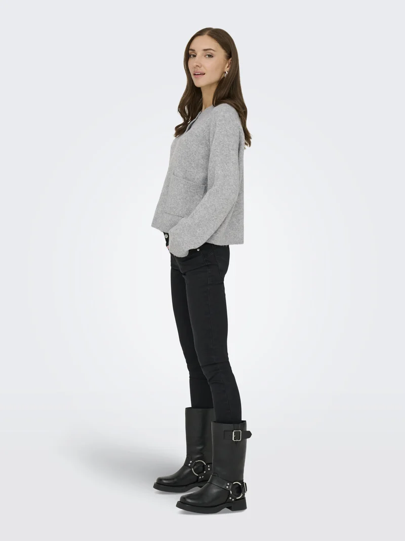 ONLPIEMONTE L/S CARDIGAN KNT NOOS, Light Grey Melange