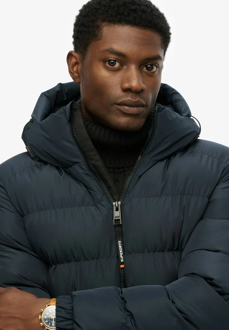 HOODED SPORTS PUFFER JACKET, Eclipse Navy/Eclipse Navy