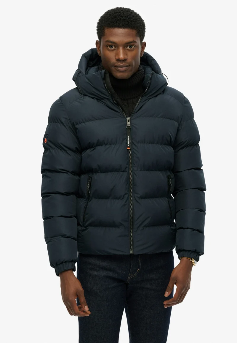 HOODED SPORTS PUFFER JACKET, Eclipse Navy/Eclipse Navy