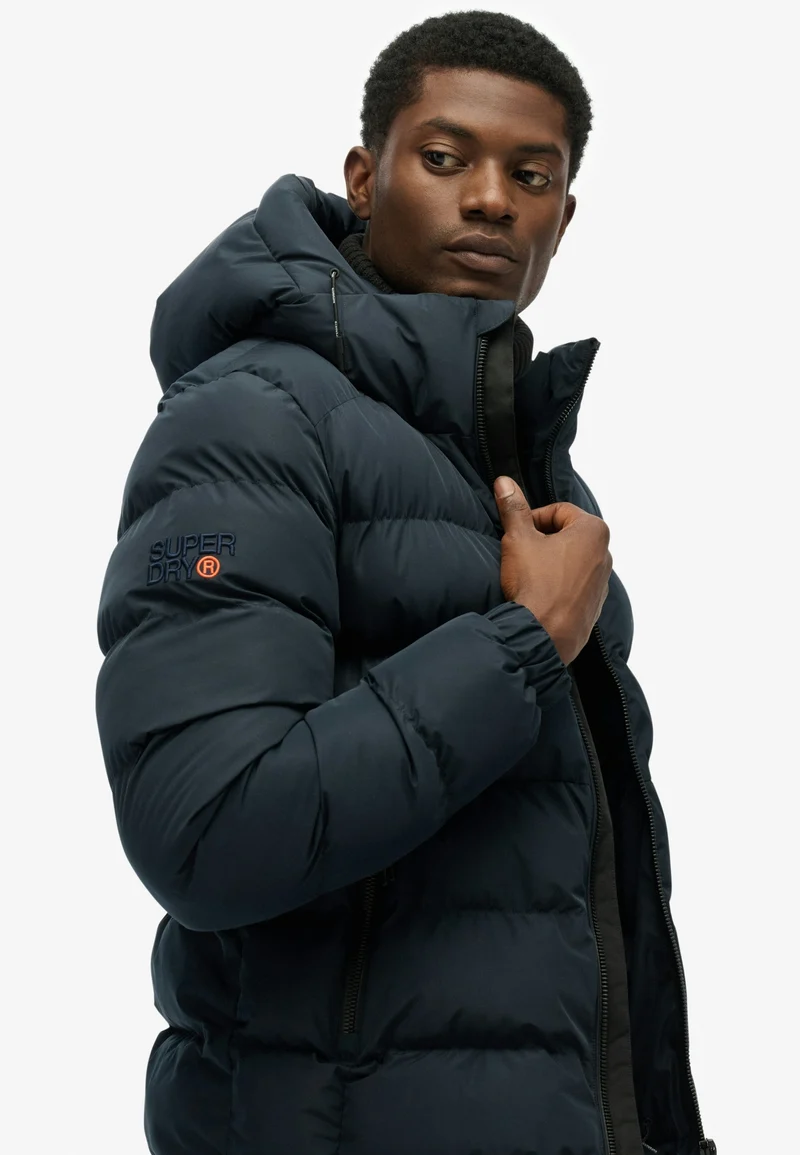 HOODED SPORTS PUFFER JACKET, Eclipse Navy/Eclipse Navy