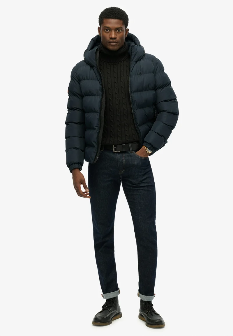 HOODED SPORTS PUFFER JACKET, Eclipse Navy/Eclipse Navy