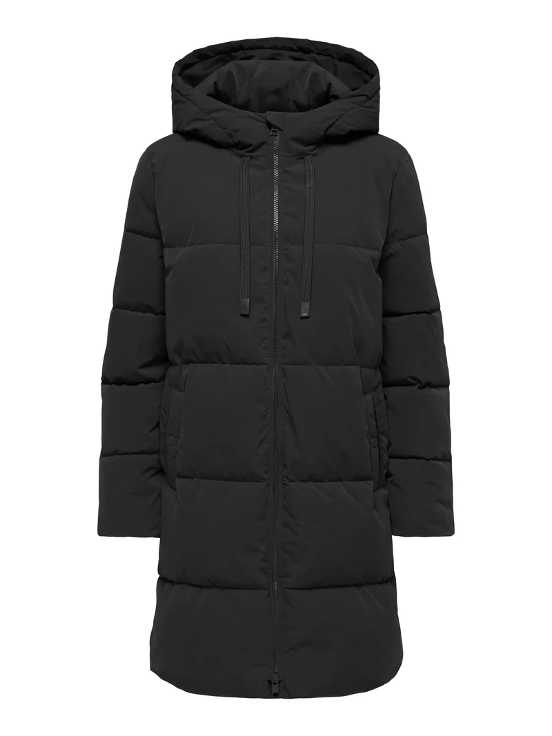 JDYBLAIR LONG HOOD PUFFER OTW SIJ, Black/CONTRAST BLACK