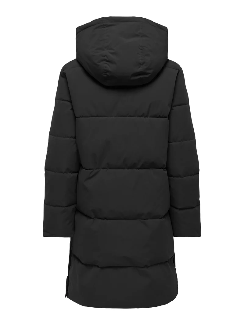 JDYBLAIR LONG HOOD PUFFER OTW SIJ, Black/CONTRAST BLACK