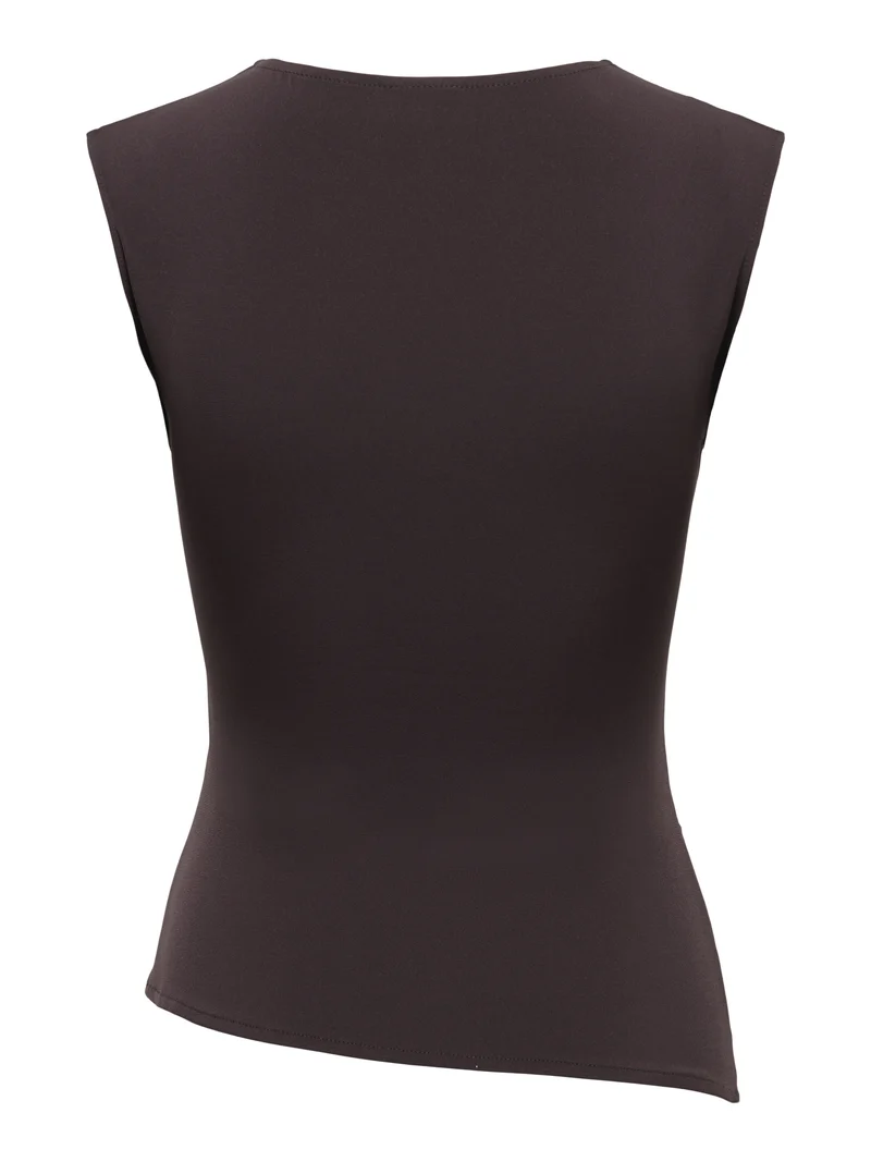 JDYMISTY S/L LACE DETAIL TOP JRS, Chocolate Plum