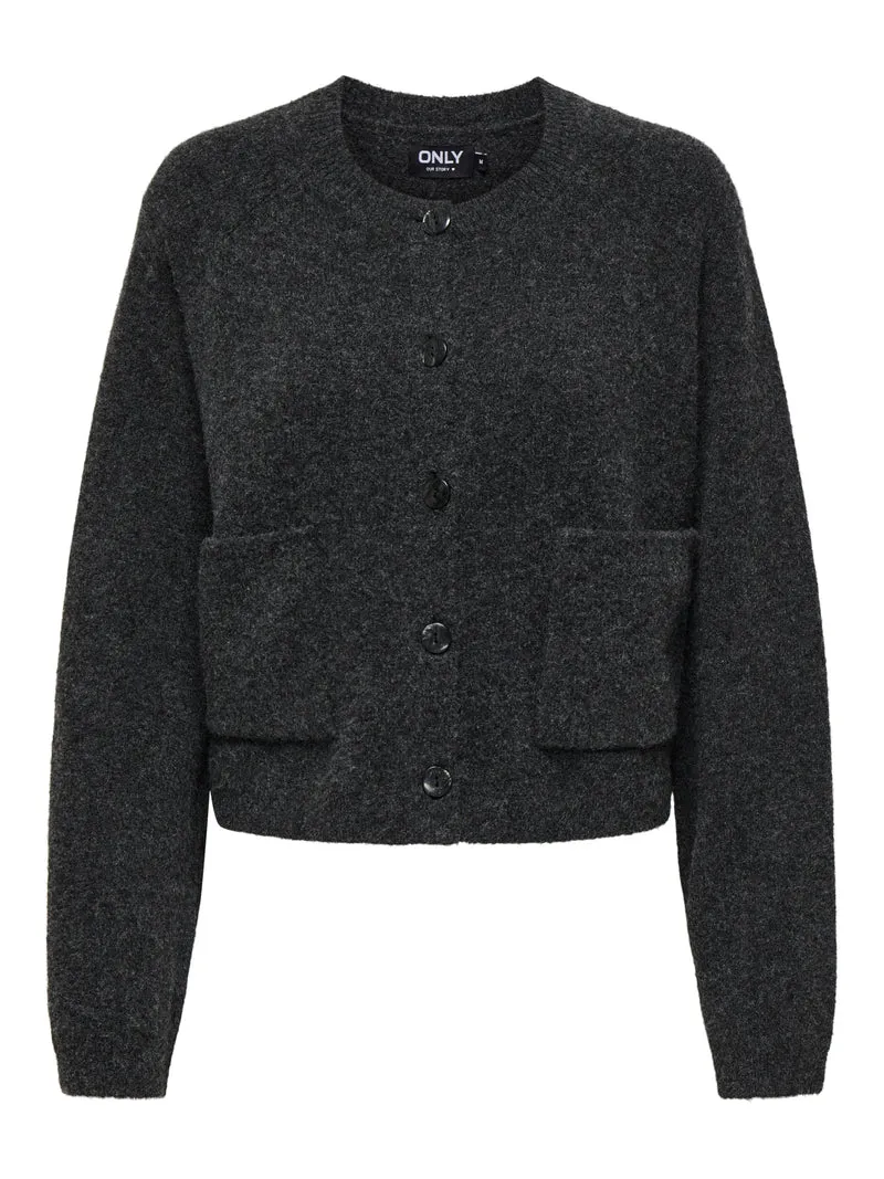 ONLPIEMONTE L/S CARDIGAN KNT NOOS, Dark Grey Melange