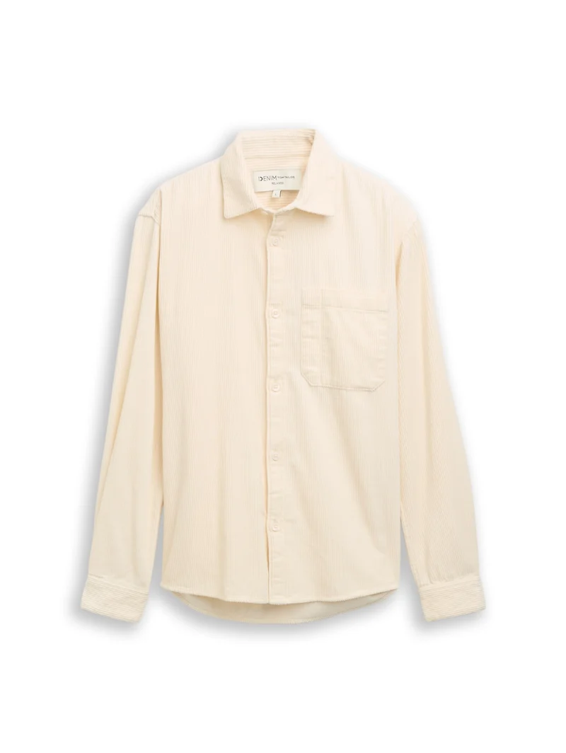 relaxed corduroy shirt, Gardenia White