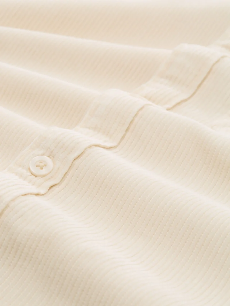 relaxed corduroy shirt, Gardenia White