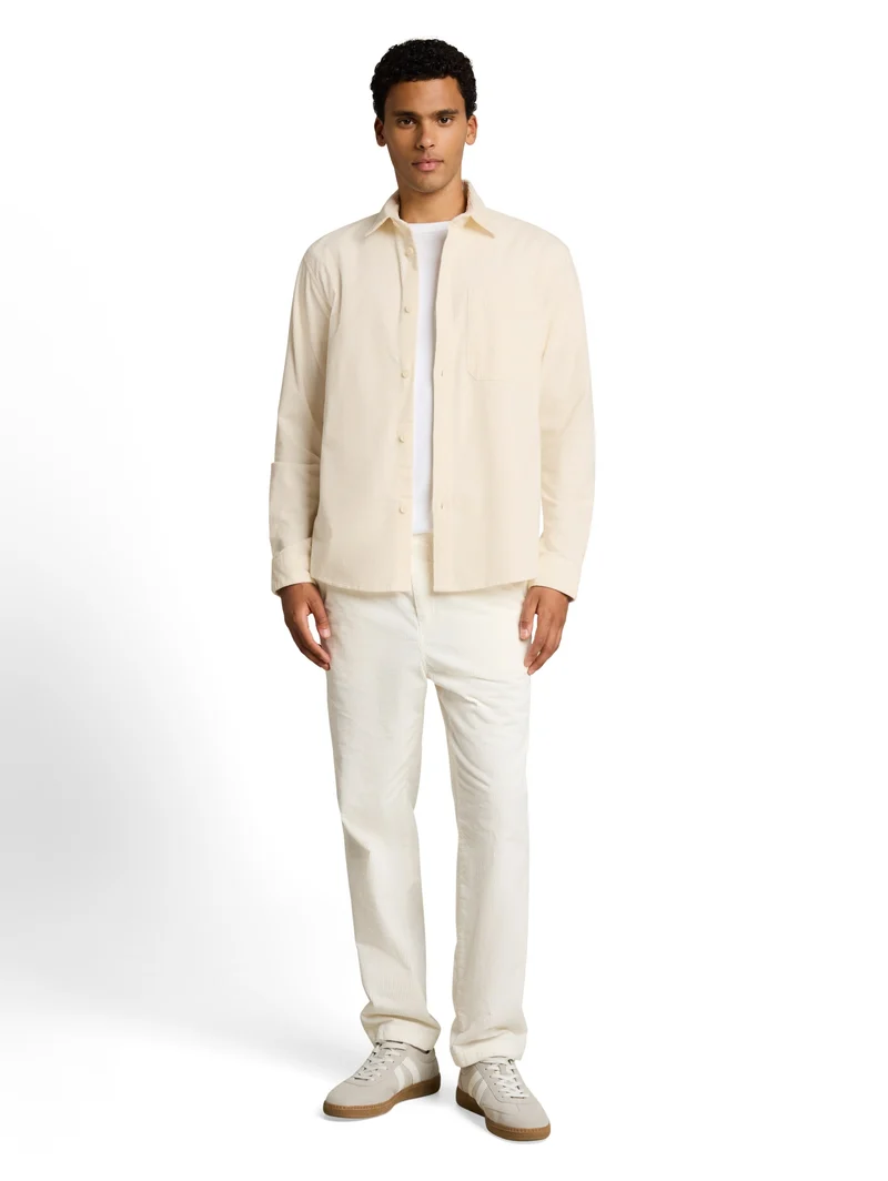 relaxed corduroy shirt, Gardenia White