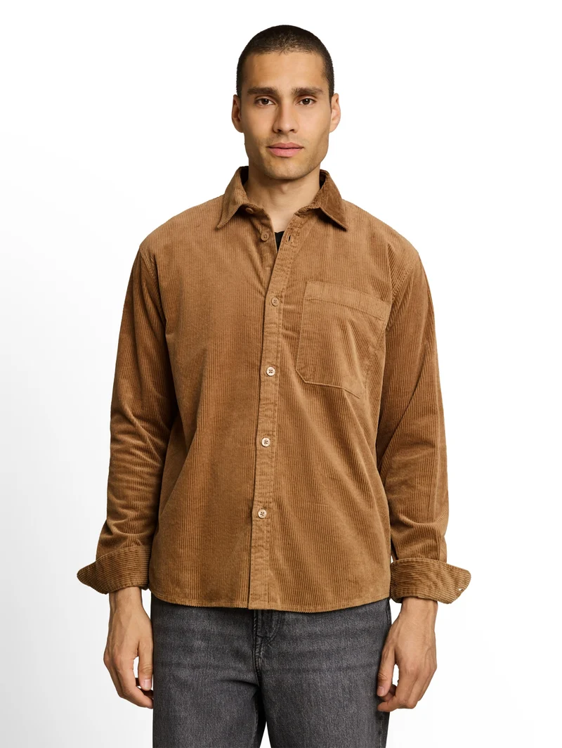 relaxed corduroy shirt, malt brown